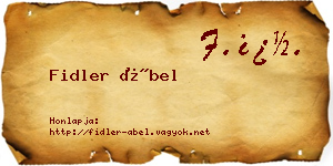 Fidler Ábel névjegykártya