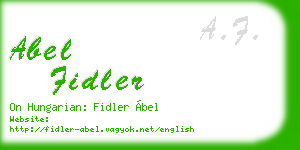 abel fidler business card
